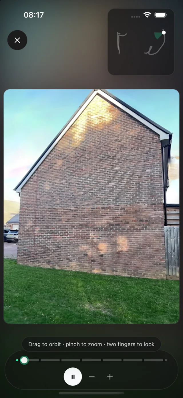 Walking through a captured house in 3D inside the iPhone app